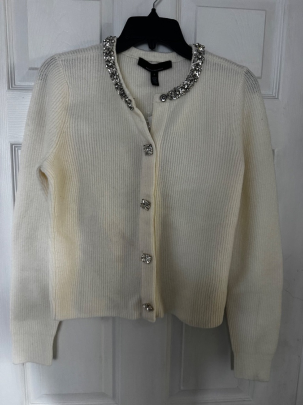 WHBM Embellished Button-Front Cardigan Sparkle Snap Buttons Size S NWT - Picture 5 of 8